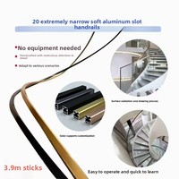 20mm Ultra-Schmaler Flexibler Moderner Minimalistischer Treppenhandlauf; Aluminium-Magnesium-Legierung Glasklemmkanal für Innenbereich