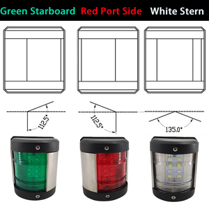 Luci di navigazione a Led 10-24V di un pezzo luci di navigazione a Led a tribordo verde marina di alta qualità, a porta rossa e a poppa