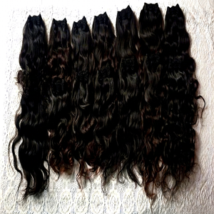 Extensiones de Cabello Humano Indio Virgen, Ondulado, Cabello Remy Indio, Trama a Máquina de Una Sola Capa, Color Natural, Paquetes de 100g - Product Image 1