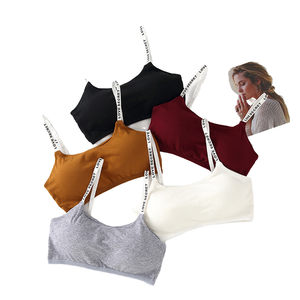 One Piece Seamless Padded Traceless Wire Free Solid Nylon Knitted Anti-Bacterial Strapless Everyday Vest Tank Top Bra for Women - Product Image 4