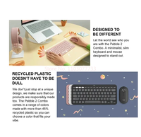 Set Kombo Keyboard dan Mouse Nirkabel untuk Rumah dan Kantor, Mouse dan Keyboard Senyap untuk Windows, Pad, Android, IOS, untuk Logitech PEBBLE 2 COMBO