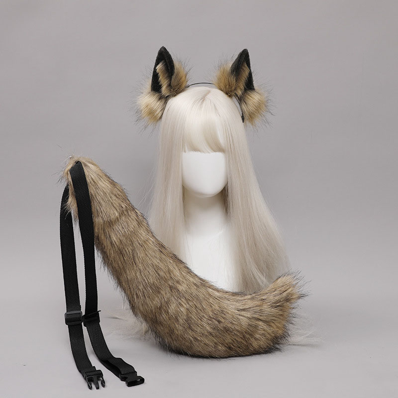 Simulación Gato Zorro Oreja Diadema Lindo Animal Lobo Pelo Bucle Lolita
