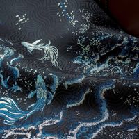 Tissu Jacquard Song Brocart à Motifs de Poissons du Nord pour Hanfu Mamianqun
