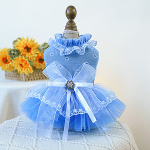 <strong>Graceful</strong> Lace Collar Dog <strong>Pet</strong> Princess Wedding Dress Bowknot Dress - Product Image 2