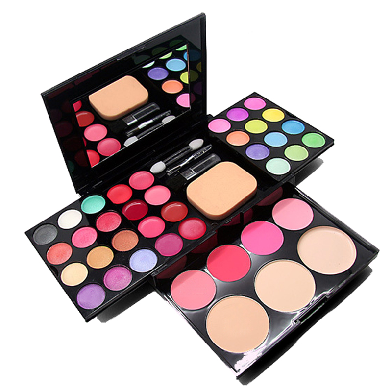 6328-001# RTS ladies vegan girl makeup kits all in one box set cosmetic Eye shadow Palette matte gift makeup kit full blush set