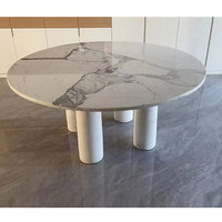 Table basse en marbre avec plateau en pierre nid d'abeille