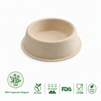 Bol d'alimentation durable en bagasse jetable pour animaux de compagnie, pour la maison, le chenil et les soins des animaux