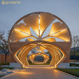 Tùy Chỉnh Ngoài Trời Lớn Thép Không Gỉ Cây Bạch Quả Lá Ô Hình Pergola Vườn Cảnh Quan Điêu Khắc Đồ Trang Trí - Product Image 3