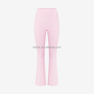 Pantalones de Yoga con Logotipo en la Cintura, Cintura en Forma de V Totalmente Personalizada, Leggings de Yoga de Cintura Alta Elástica, Elásticos en Cuatro Direcciones, Sin Costuras, Ligeros - Product Image 1