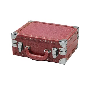 Boîte à documents en cuir personnalisée mallette de rangement portable personnalisée petite valise en <span class=keywords><strong>bois</strong></span> pour le voyage - Product Image 1