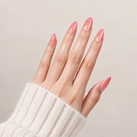 32 faux ongles en amande ombrés pêche, souples, brillants, en ABS, à presser, à coller, vente en gros, ongles artificiels