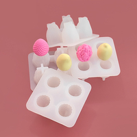 Cetakan Es Krim Buah 3D Mini Lucu dari Silikon DIY Ramah Lingkungan Dapat Digunakan Kembali Mudah Dilepas dari Cetakan Jeruk Stroberi Lemon Buah Naga Mangga