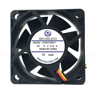 6025 Ventilador de alta velocidade do fluxo de ar 60x60x25mm 12v Dc Fan Motor Cooling