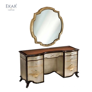 Table de toilette de luxe EKAR <span class=keywords><strong>Florentine</strong></span> &amp;   Miroir orné |   Coiffeuse peinte à la main de style anglais |   EKAR FURNITURE - Product Image 1
