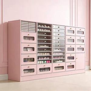 Factory direct sales of painted nail polish display cabinets, nail salon display <b>cases</b>, multi-layer nail polish storage - Product Image 3