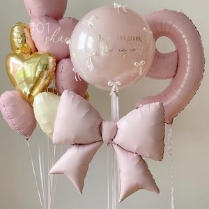 New Eco-Friendly <b>Matte</b> Color Handheld Bowknot Aluminum Balloons Foil Bow Birthday Party Balloon Garland Baby <b>Shower</b> Decor - Product Image 3