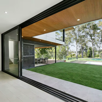 Porte coulissante extérieure en aluminium à double vitrage, style moderne californien, norme Title 24, robuste, pour patio