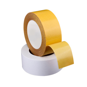 Cinta adhesiva de doble cara de tela amarilla, resistente a altas temperaturas, sin residuos, para empalmar y fijar telas - Product Image 1