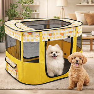 Carpa Plegable y Transpirable <span class=keywords><strong>para</strong></span> Mascotas, <span class=keywords><strong>Perros</strong></span> y Gatos, Corralito Portátil con Cubierta Extraíble, <span class=keywords><strong>Casa</strong></span> <span class=keywords><strong>de</strong></span> <span class=keywords><strong>Juegos</strong></span> Impermeable <span class=keywords><strong>para</strong></span> Mascotas al Aire Libre - Product Image 1