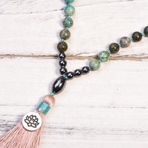 Hochwertige afrikanische türkis farbene Naturstein perlen <span class=keywords><strong>Mala</strong></span>/Gebet <span class=keywords><strong>Mala</strong></span>/Chakra Yoga Stein Halskette für Chakra <span class=keywords><strong>Crystal</strong></span> <span class=keywords><strong>Jap</strong></span> <span class=keywords><strong>Mala</strong></span> - Product Image 4