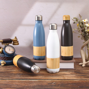 2025 Emerit Logo personnalisé créatif <span class=keywords><strong>coquille</strong></span> de bambou 500ml 304 bouteilles d'eau de cola isolées sous vide à double paroi en acier inoxydable - Product Image 6