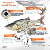 Leurre de pêche en mer pour poissons d'eau salée, imitation réaliste des écailles de poisson sculptées en 3D, surface simulée, leurre artificiel bionique dur, queue en plastique marron