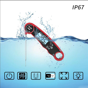 เทอร์โมมิเตอร์วัดอุณหภูมิเนื้อแบบอ่านค่าได้ทันที รุ่น DTH-138 สีแดง หน้าจอ LCD -50~300 องศาเซลเซียส เทอร์โมมิเตอร์สำหรับครัวพร้อมหัววัดแบบพับได้ เทอร์โมมิเตอร์สำหรับเตาอบ - Product Image 4