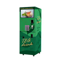 Distributeur automatique de thé commercial en libre-service, machine intelligente avec pré-mélange SDK, boîtier en acier au carbone avec verre trempé, fonction auto-gobelet