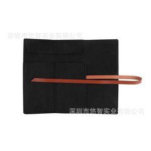 Felt makeup brush bag, foldable storage roll, portable beauty tool bag, multi-functional pencil case, customizable. - Product Image 4