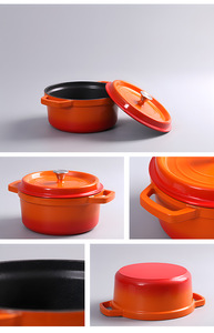 Casserole en <span class=keywords><strong>fonte</strong></span> <span class=keywords><strong>émaillée</strong></span>, style européen ancien, compatible induction, avec couvercle en <span class=keywords><strong>fonte</strong></span> - Product Image 5
