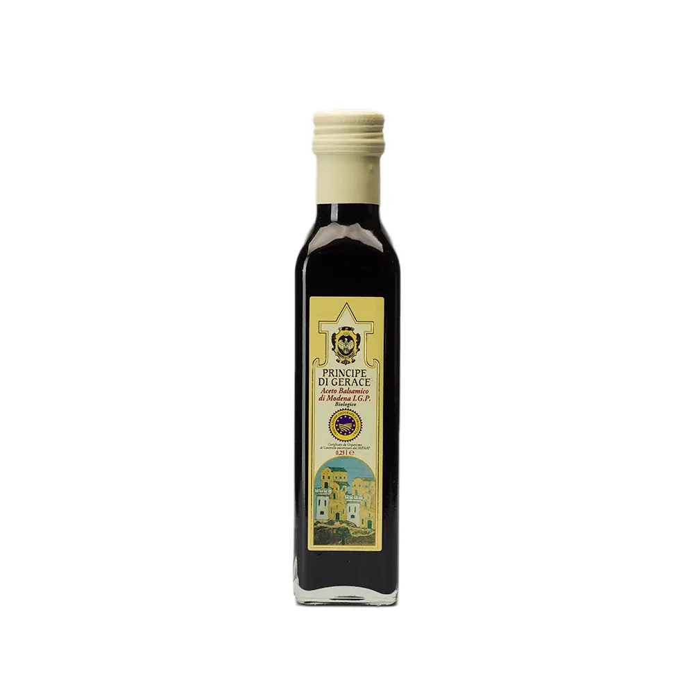 Garantía de calidad de marca Botellas de vidrio de 250ml Estilo Mediterráneo Sabor refinado Vinagre balsámico orgánico