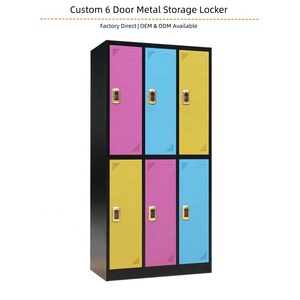 <span class=keywords><strong>Casier</strong></span> métallique à 6 portes pour le personnel de la salle de sport et les étudiants, idéal pour les vestiaires et le rangement des vêtements de travail. - Product Image 4
