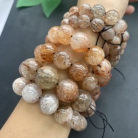 Pulsera de Cuarzo Rutilado de Tamaños Variados, Cuentas de Cristal Natural, Pulsera de Cuarzo Rutilado Dorado para Propósitos Espirituales