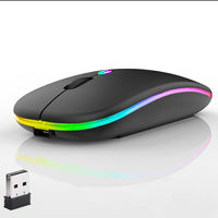 Ratón Inalámbrico Bluetooth Recargable con USB de 2.4 GHz, RGB, 1600 dpi, para Computadora, Portátil, Tableta, PC, Ratón para Juegos