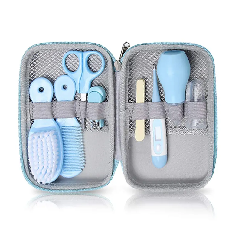 Custom Small MOQ RTS Blue Baby Grooming Hair Brush Nail Clipper Eva Case for Baby Care