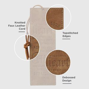 Marcapáginas para Hombres y Mujeres: Confía en el Señor - Proverbios 3:5-6, Versículo Bíblico Inspirador, Grabado en Relieve, Marrón con Borla de Cordón - Product Image 5