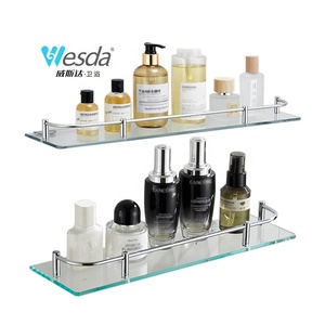 Estante <span class=keywords><strong>de</strong></span> baño flotante <span class=keywords><strong>de</strong></span> vidrio templado Rectangular Wesda, soporte <span class=keywords><strong>de</strong></span> pared <span class=keywords><strong>con</strong></span> borde <span class=keywords><strong>de</strong></span> acero inoxidable, estante <span class=keywords><strong>de</strong></span> ducha montado en esquina - Product Image 5