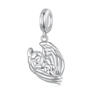 S925 Серебряный Платиновый Ангел детский Кулон Европейский и американский модный теплый крылья «diy» браслет ожерелье аксессуары
