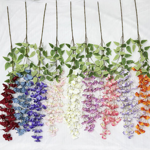 Usine de fleurs artificielles Meiyu Craft, guirlandes de glycine artificielles suspendues 138 cm, fleurs en soie faites à la main, décoration pour toits, pavillons, cours. - Product Image 2