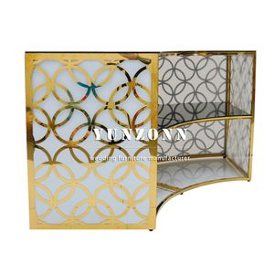 Altın desen popüler yeni tasarım Tall Bar mobilya lüks Pub düğün için Bar masası paslanmaz çelik - Product Image 5