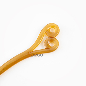 Pasador de Pelo de Cuerno de Búfalo Orgánico Natural Hecho a Mano, Forma de Doble Espiral, Elegante, Ecológico, Duradero, Idea de Regalo para Mujer - Product Image 3