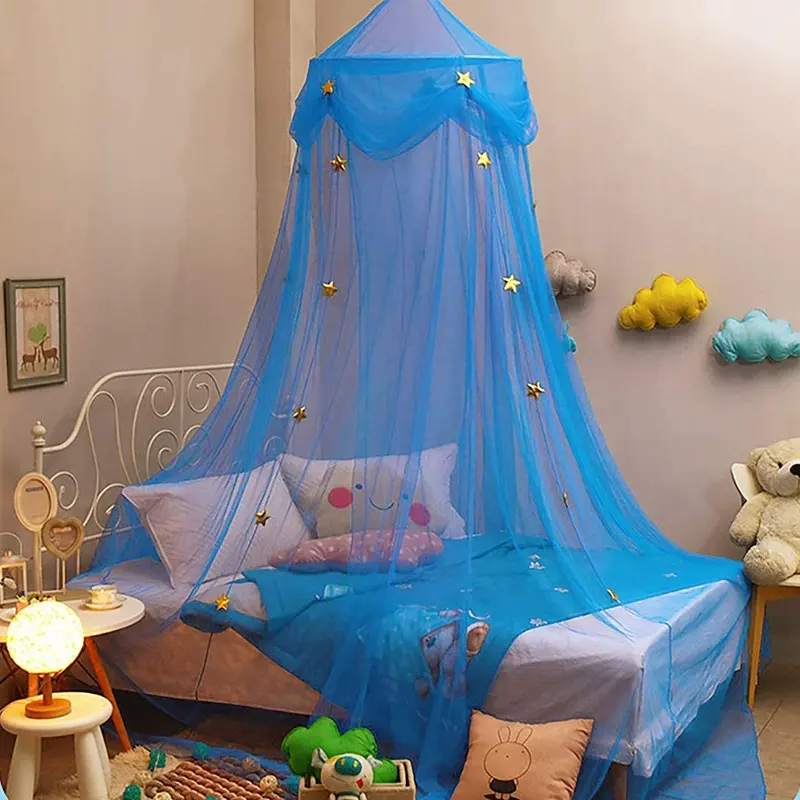 Foldable फांसी पर्दा जाल राजकुमारी दौर बिस्तर चंदवा मच्छर नेट बच्चे पालना के लिए डबल बिस्तर