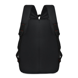 Men's Black <b>Backpack</b> <b>Large</b> Capacity Water-repellent Business Travel Commuter Style Solid Color Detachable Straps - Product Image 2