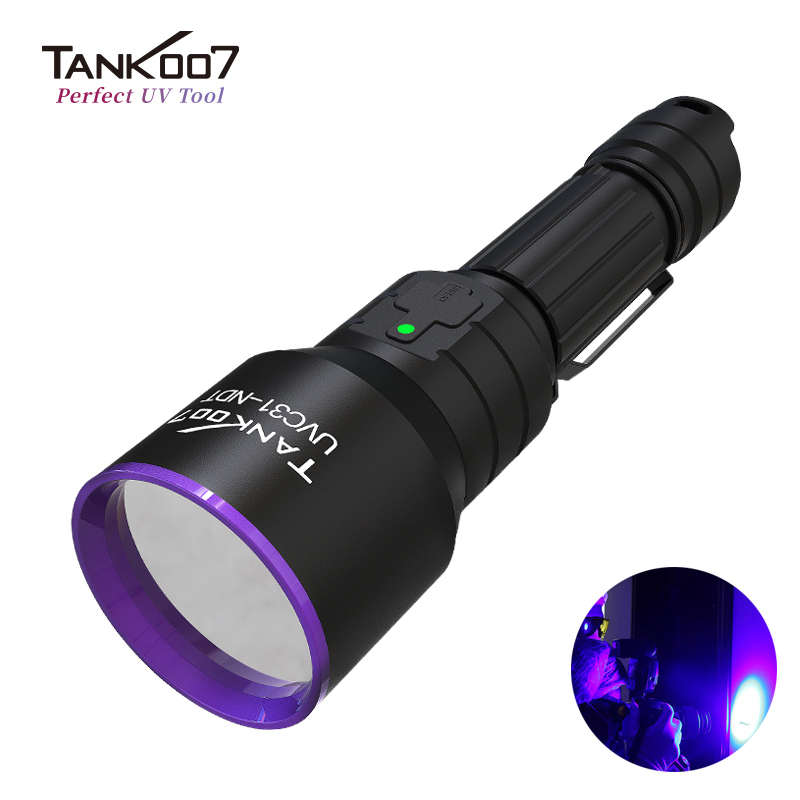 TANK007 UVC31 NDT Waterproof Rechargeable Blacklight 365nm UV Flashlight High Power Intensity Industrial Inspection Torch Light