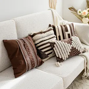 Indian cushion cover macrame decor cushion cover moroccan tufted pillow cover