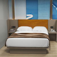 Ensemble de mobilier de chambre d'hôtel moderne, lits simples et doubles pour projets de chambres d'hôtes