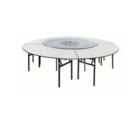 Table à manger ronde modulaire de grande taille, combinaison multi-modules incurvée, idéale pour les hôtels, les mariages et les banquets