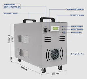 New style 6000w DC48 to AC230v 50Hz with UPS converter+Battery Charge function Car Inverter Pure Sine Wave