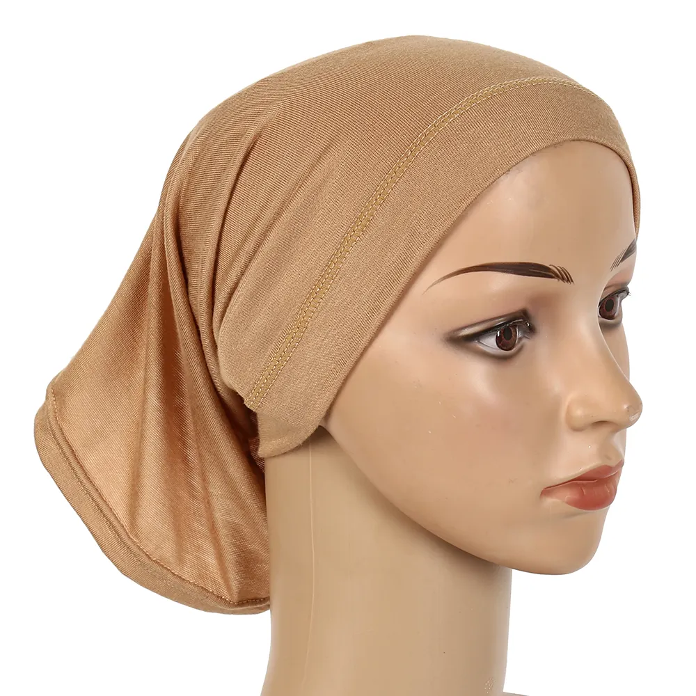 Hot Selling Effen Kleur Hijab Ondersjaal Moslim Vrouwen Caps Islamitische Sport Katoen Binnenhijab