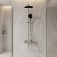 Système de douche apparent Weihao en laiton chromé, mitigeur eau chaude/froide, kit de douche 3 fonctions à touches piano pour salle de bain